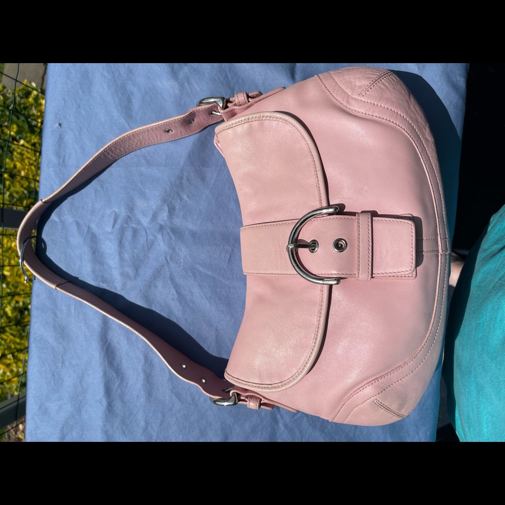 Pink leather Coach soho shoulder bag